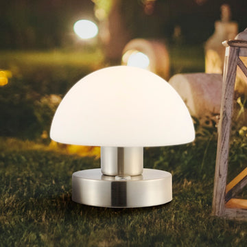 Zoe 5.75" Bohemian Farmhouse Iron Rechargeable Integrated LED Table Lamp - JONATHAN Y